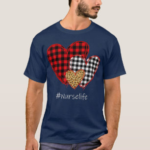 Camiseta Enfermera Valentine de tres Corazones Leopard Buff