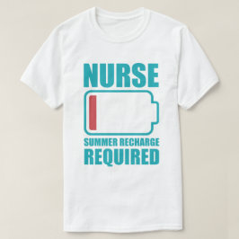 Camiseta Enfermera Verano Recarga Requerida divertido