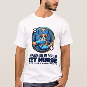 Camiseta Enfermera Veterinaria Compasión en Uniforme Cachor