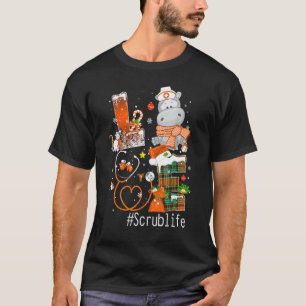 Camiseta Enfermera Vida Amor Hipopótamo Ropa de Trabajo Nav