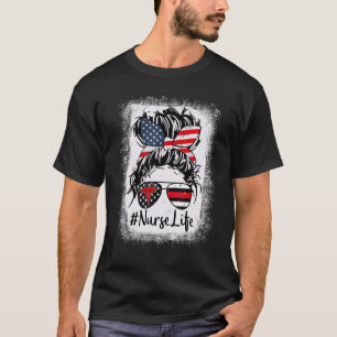 Camiseta Enfermera Vida Blanqueada Leopardo Rosa Moño Deso