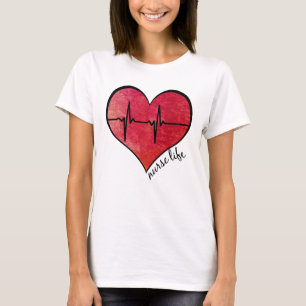 Camiseta Enfermera Vida - Corazón Acuarela
