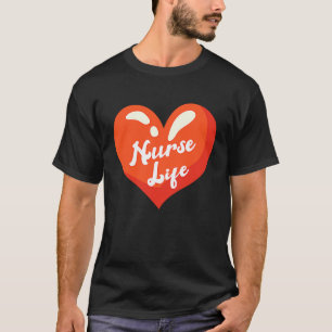 Camiseta Enfermera Vida Corazón Rojo Día de las Enfermeras