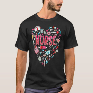 Camiseta Enfermera Vida Día de San Valentín Estetoscopio Er