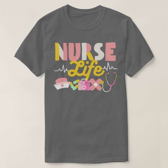 Camiseta Enfermera Vida Forma cardíaca Semana de Enfermería (Diseño del anverso)