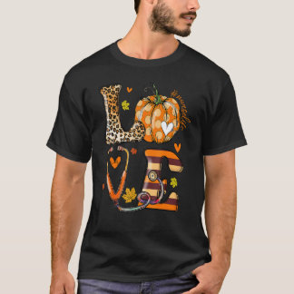 Camiseta Enfermera Vida Hola Otoño Calabaza Enfermera