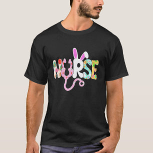 Camiseta Enfermera Vida Pascua Día Estetoscopio Bata Conejo