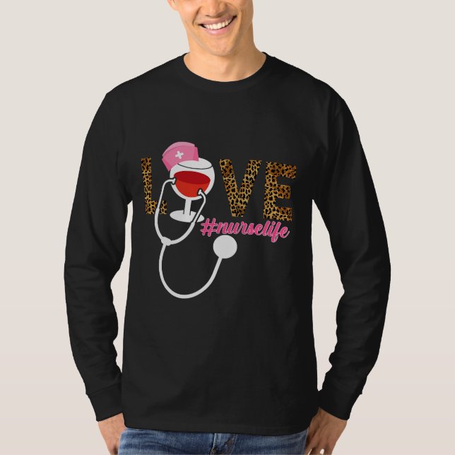 Camiseta Enfermera Vida Rn Lpn Cna Salud Vino (Anverso)