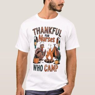 Camiseta Enfermeras agradecidas que aman el campamento