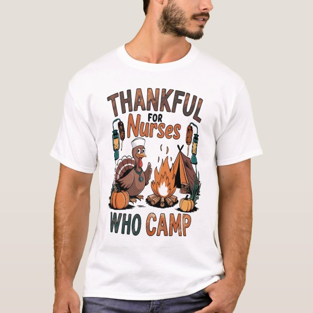 Camiseta Enfermeras agradecidas que aman el campamento (Anverso)