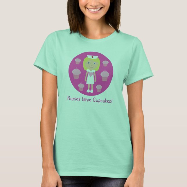 Camiseta Enfermeras Aman Cupcakes Cute Pink (Anverso)