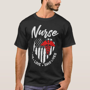 Camiseta Enfermeras Amor Vivo Salvar Vidas Enfermería Símbo