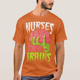 Camiseta Enfermeras Amores Cerebros Graciosa Enfermera Zomb