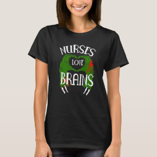 Camiseta Enfermeras Amores Cerebros Zombie