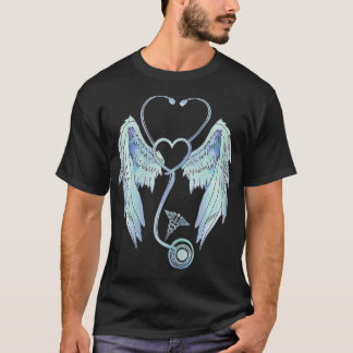 Camiseta Enfermeras Ángel Wings Stethoscopes RN LPN Nursi