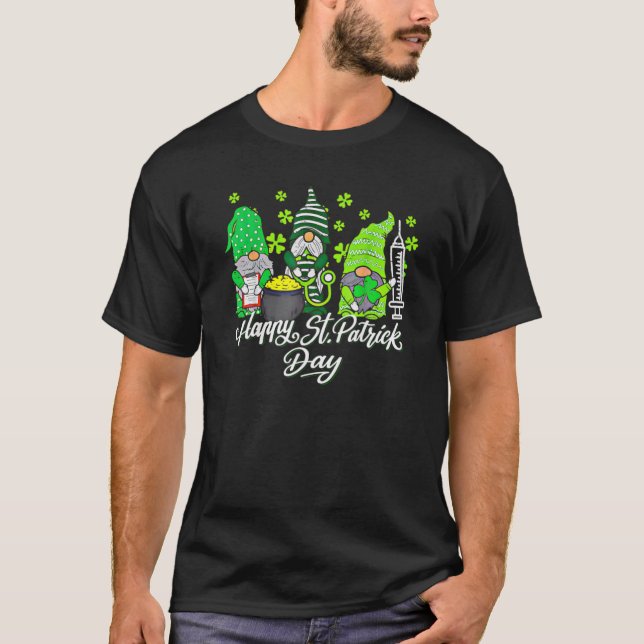 Camiseta Enfermeras De Gnome Saint Pattys Enfermera De Patt (Anverso)