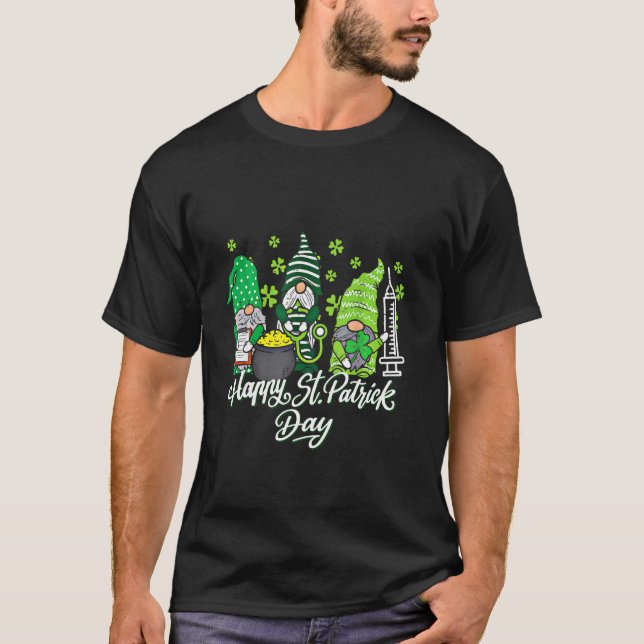 Camiseta Enfermeras De Gnome Saint Pattys Enfermera De Patt (Anverso)