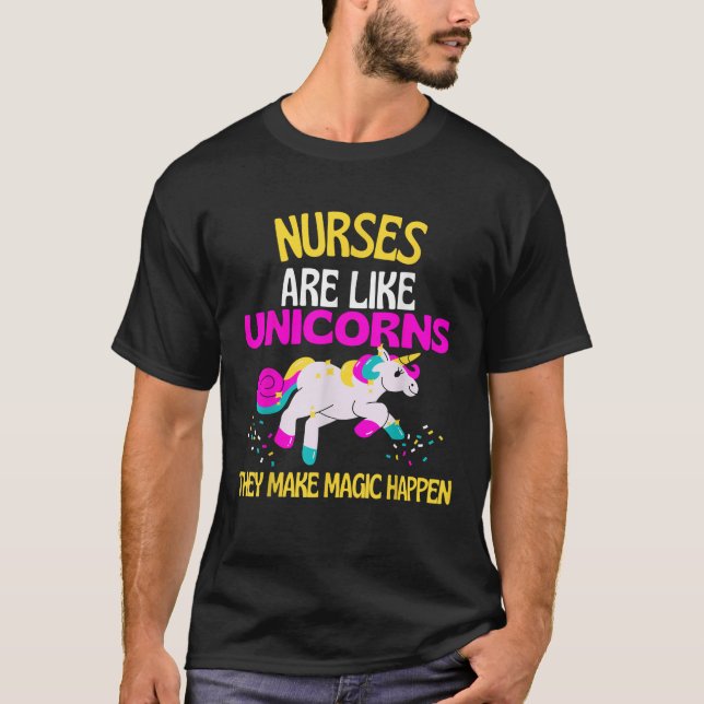 Camiseta Enfermeras de Unicornio mágicas con unicornio son  (Anverso)