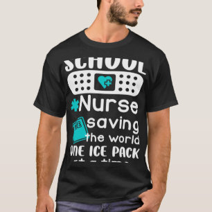 Camiseta Enfermeras Escolares Guardando El Paquete De Hielo