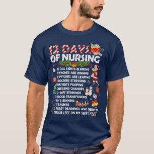 Camiseta Enfermeras Feliz Navidad Graciosa 12 días de Enfer