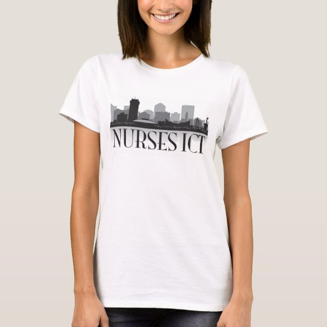 Camiseta Enfermeras ICT Skyline (Negro) (Anverso)