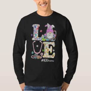 Camiseta Enfermeras Icu Cute Bunny Gnome Stethoscope Scru