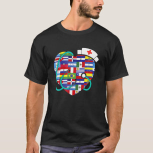 Camiseta Enfermeras latinas exhiben lomo de herencia hispán