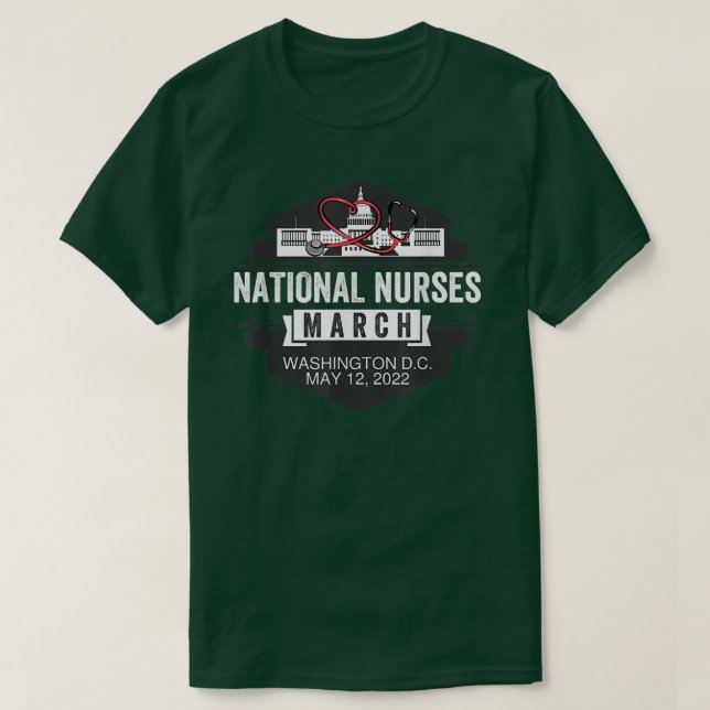 Camiseta Enfermeras nacionales marchan Mamáes de la tasa de (Diseño del anverso)