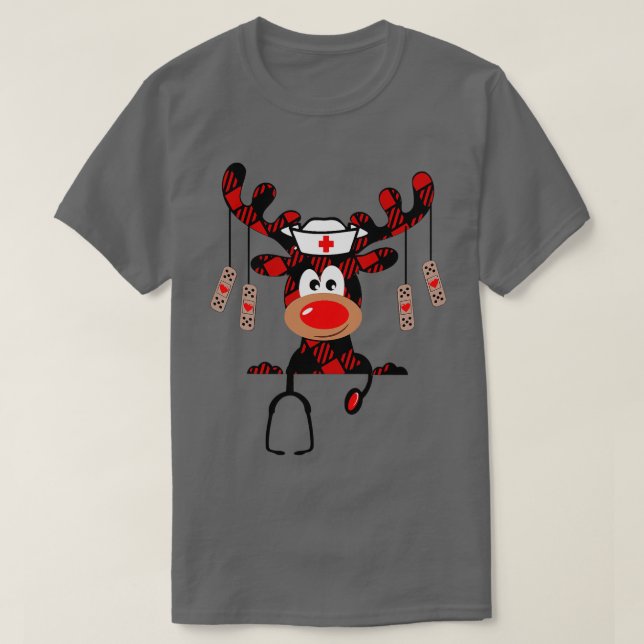 Camiseta Enfermeras Navidades de renos Enfermeras de la NIC (Diseño del anverso)