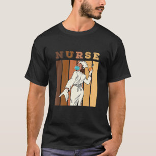 Camiseta Enfermeras negras con uniforme de cara máscara afr