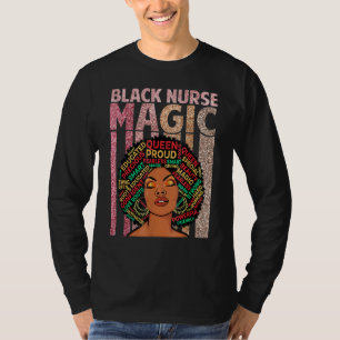 Camiseta Enfermeras negras magia Melanin Enfermería Orgullo