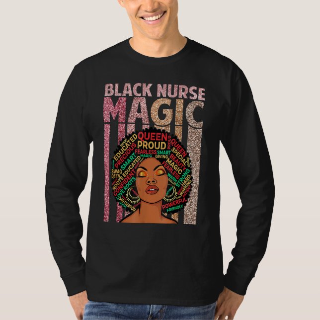 Camiseta Enfermeras negras magia Melanin Enfermería Orgullo (Anverso)