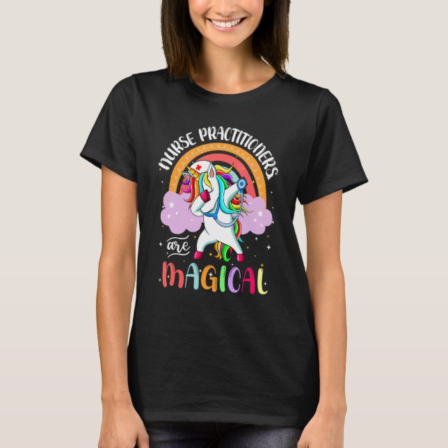 Camiseta Enfermeras Np Rn Enfermería Magia Unicornio Arcoir (Anverso)