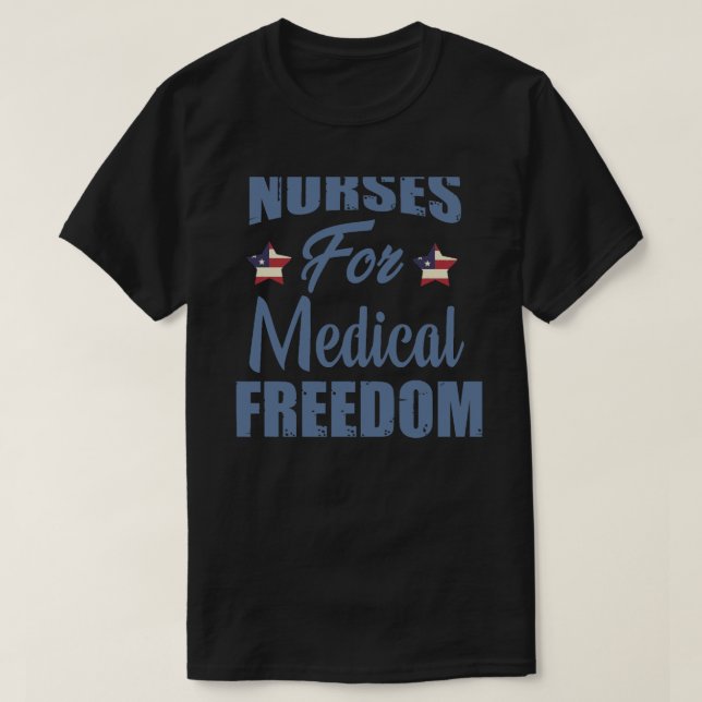 Camiseta Enfermeras Por Libertad Médica Bandera Estadounide (Diseño del anverso)