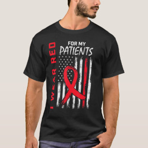 Camiseta Enfermeras RN rojas Pacientes con Enfermedad cardí