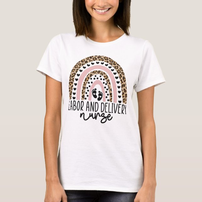 Camiseta Enfermería Arcoiris, L y D de enfermera de trabajo (Anverso)