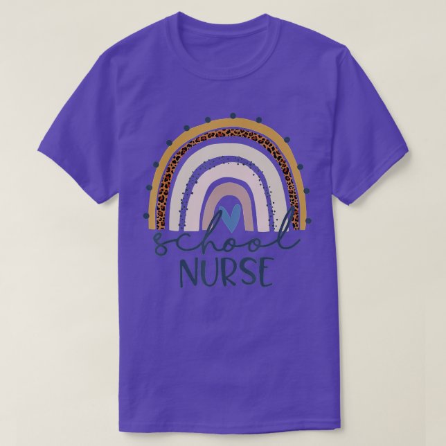 Camiseta Enfermería Arcoiris Leopardo Primer Día De Escuela (Diseño del anverso)