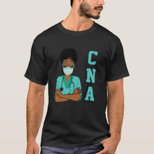 Camiseta Enfermería Black Cna Magic Afro Chica Orgullo muje