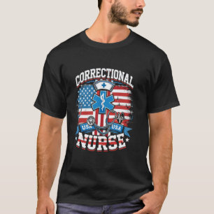 Camiseta Enfermería Correccional USA Bandera Enfermera Regi