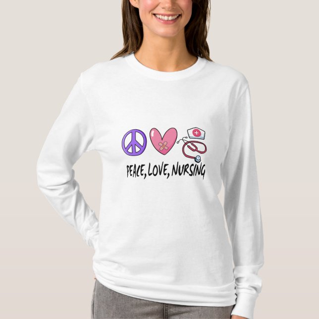 Camiseta Enfermería de amor por la paz (Anverso)