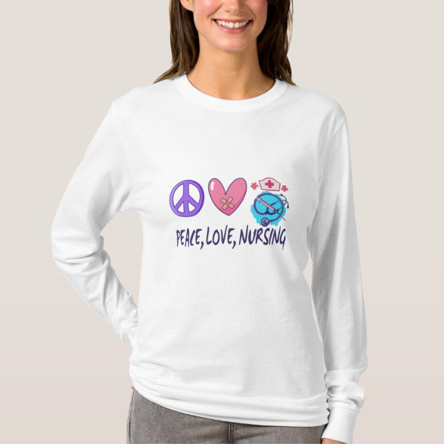 Camiseta Enfermería de amor por la paz (Anverso)