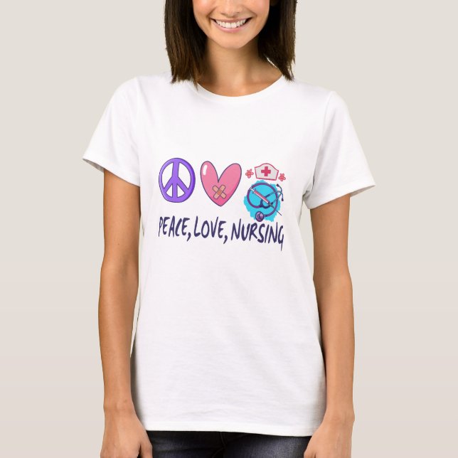 Camiseta Enfermería de amor por la paz (Anverso)