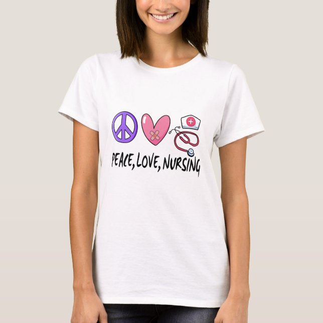 Camiseta Enfermería de amor por la paz (Anverso)