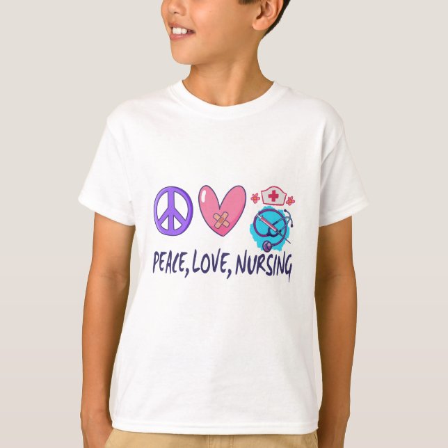 Camiseta Enfermería de amor por la paz (Anverso)