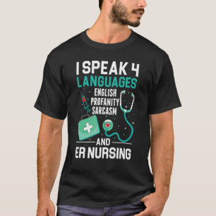 Camiseta ENFERMERÍA de emergencia hablo 4 idiomas Enfermera
