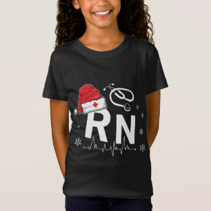 Camiseta Enfermería de Enfermeras de RN Santa Hat Navidades