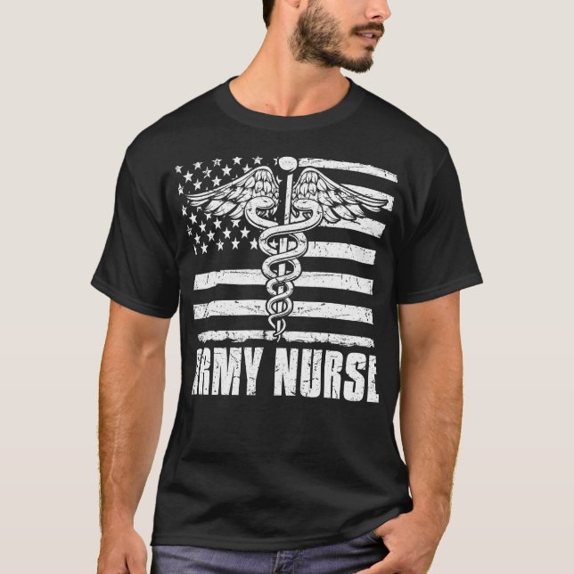 Camiseta Enfermería de la Bandera Americana (Anverso)