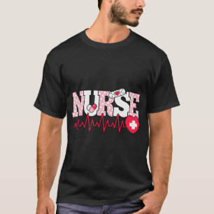 Camiseta Enfermería de latido de la enfermera rosa