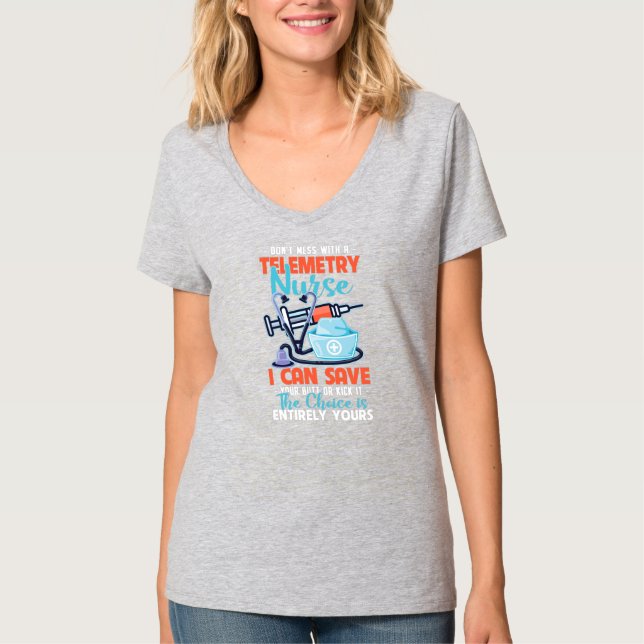 Camiseta Enfermería de telemetría divertida para enfermeras (Anverso)