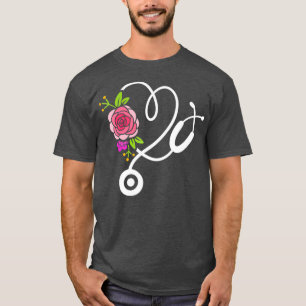 Camiseta Enfermería física con Médica de flores de estet